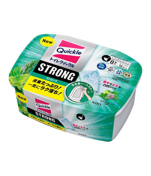 Kao Quickle Toilet Cleaning Sheets Strong – Premium Extra Herb Scent, 8 Sheets Kao Quickle Toilet Cleaning Sheets Strong – Premium Extra Herb Scent, 8 Sheets